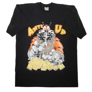 Vintage Y2K T-Shirt Hip Hop Rap Streetwear Ante Up Black Cotton Men 2XLT
